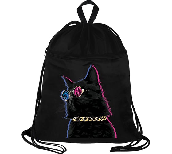 Изображение товара Мешок для обуви с петлёй BRAUBERG карман на молнии, полиэстер, 47x37 см, "Movie time", 270910