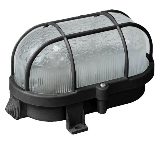 Изображение товара Накладной светильник ЮПИТЕР овал решетка 60 Вт IP53 черный JP1302-07