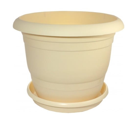 Изображение товара Кашпо с поддоном Ангора ТОПРАК 13 л, кремовое А5250крем