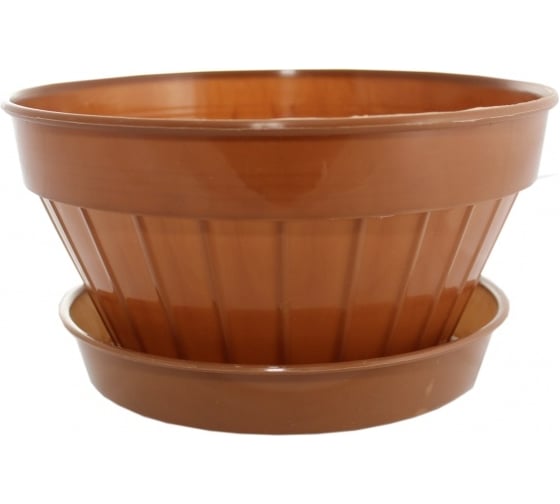 Изображение товара Кашпо Ангора ВИОЛЕТ КЛАССИК №6 2 л, с поддоном, терракотовое А5115тр