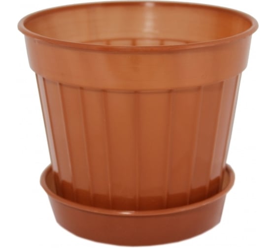 Изображение товара Кашпо Ангора КЛАССИК №4 1.1 л, с поддоном, терракотовое А5140тр