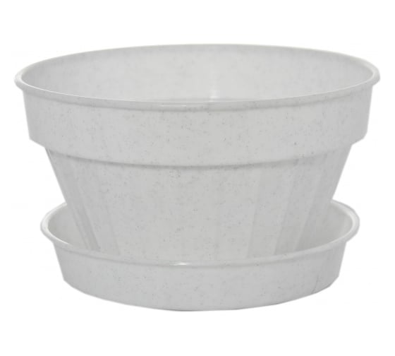 Изображение товара Кашпо Ангора ВИОЛЕТ КЛАССИК 1 л, с поддоном, мраморное А5114мр