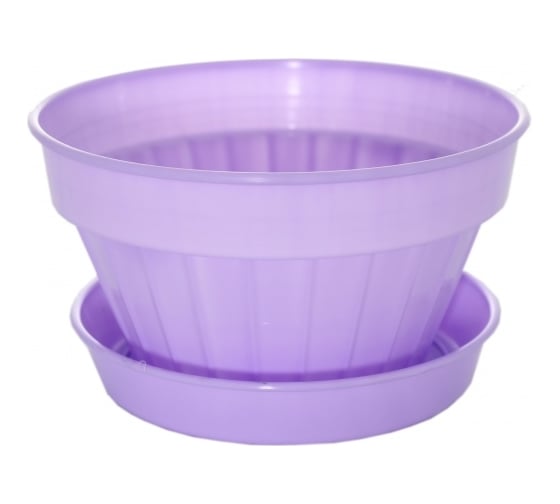 Изображение товара Кашпо Ангора ВИОЛЕТ КЛАССИК 1 л, с поддоном, сиреневое А5114сирен