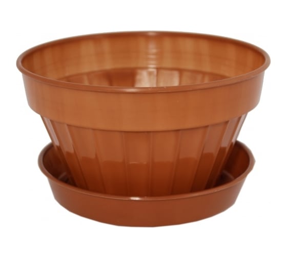 Изображение товара Кашпо Ангора ВИОЛЕТ КЛАССИК 1 л, с поддоном, терракотовое А5114тр