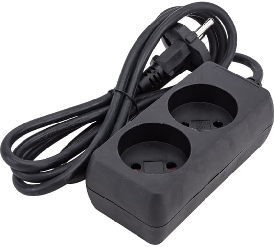 Изображение товара Удлинитель ЮПИТЕР 1,5 м 2 розетки 2,2 кВт черный JP8101-28