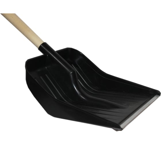 Изображение товара Лопата для снега с оцинкованной планкой Ангора без черенка, черная А6102планка
