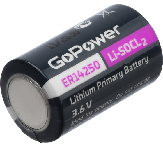 Изображение товара Батарейка GoPower 14250 1/2AA PC1 Li-SOCl2 3.6V (1/10/500) 00-00015329