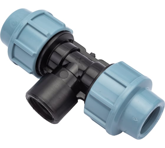 Изображение товара Тройник ПНД компрессионный с внутренней резьбой (20 ммx1/2") AV Engineering AVE1082012