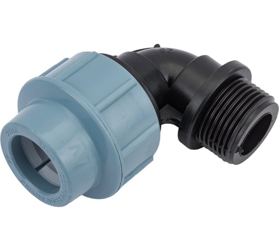 Изображение товара Угольник ПНД компрессионный с наружной резьбой (25 ммx1") AV Engineering AVE1032501