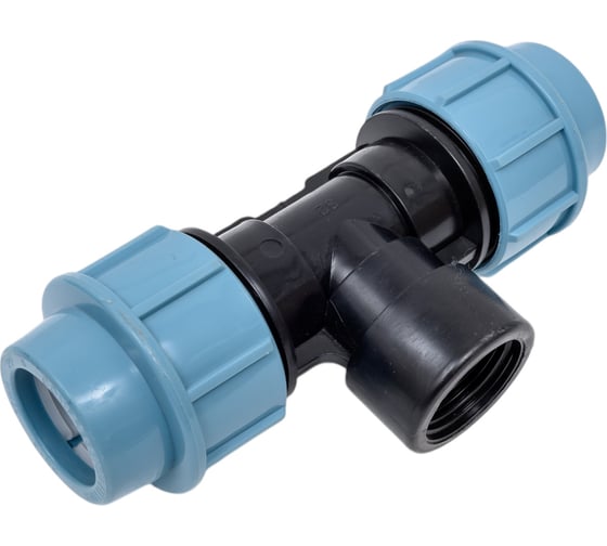 Изображение товара Тройник ПНД компрессионный с внутренней резьбой (32 ммx1"х32 мм) AV Engineering AVE1083201