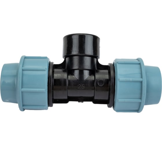 Изображение товара Тройник ПНД компрессионный с внутренней резьбой (25 ммx3/4") AV Engineering AVE1082534