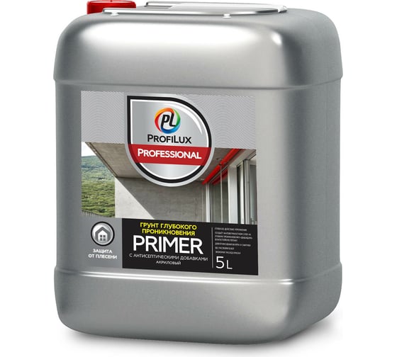 Изображение товара Грунт Profilux PRIMER Professional  глубокого проникновения с антисептическими добавками, 5 л Н0000005942