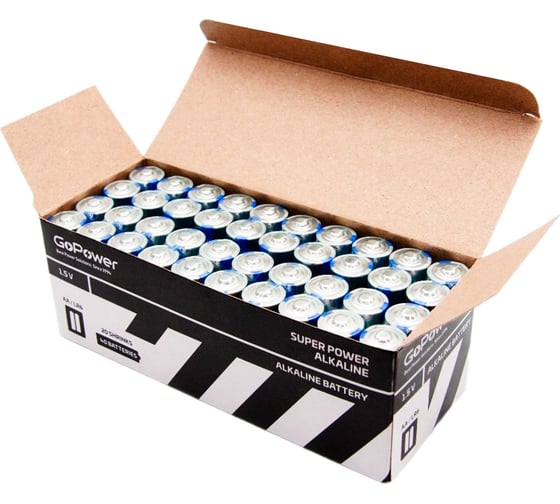 Изображение товара Батарейка GoPower LR6 AA Shrink 2 Alkaline 1.5V 00-00015599