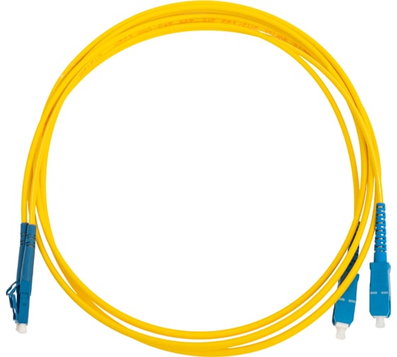Изображение товара Оптический патч-корд REXANT (SM), 9/125 (OS2), LC/UPC-SC/UPC, 3 мм (Duplex), LSZH, 2 м 50-2477-1
