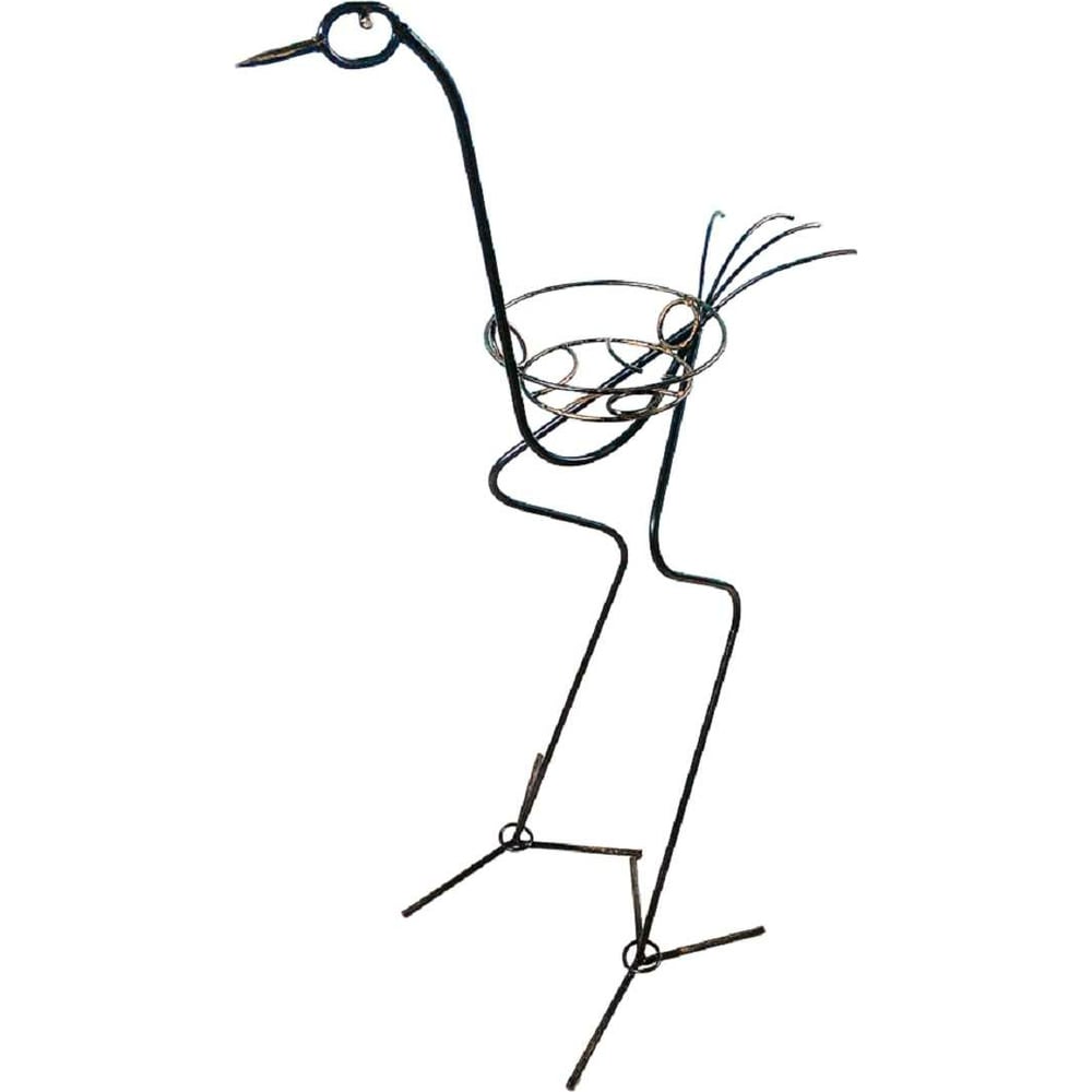 Изображение товара Напольная цветочница металлическая черная с патиной для кашпо