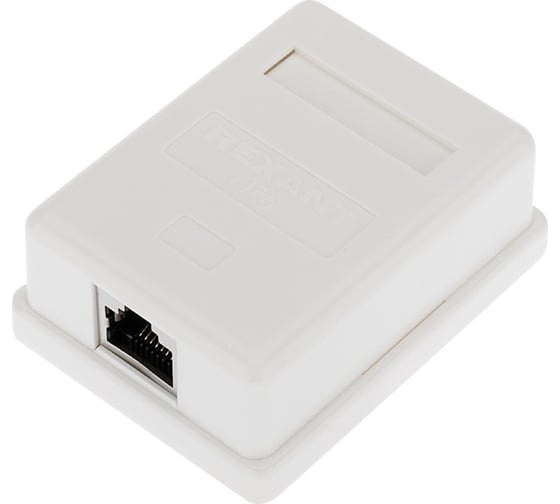 Изображение товара Компьютерная внешняя экранированная розетка REXANT 1-порт RJ-45 (8P8C), FTP категория 6 03-0142