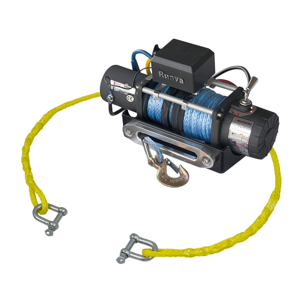 Изображение товара Переносная лебедка РИФ 9500SR с синтетическим тросом и тормозом