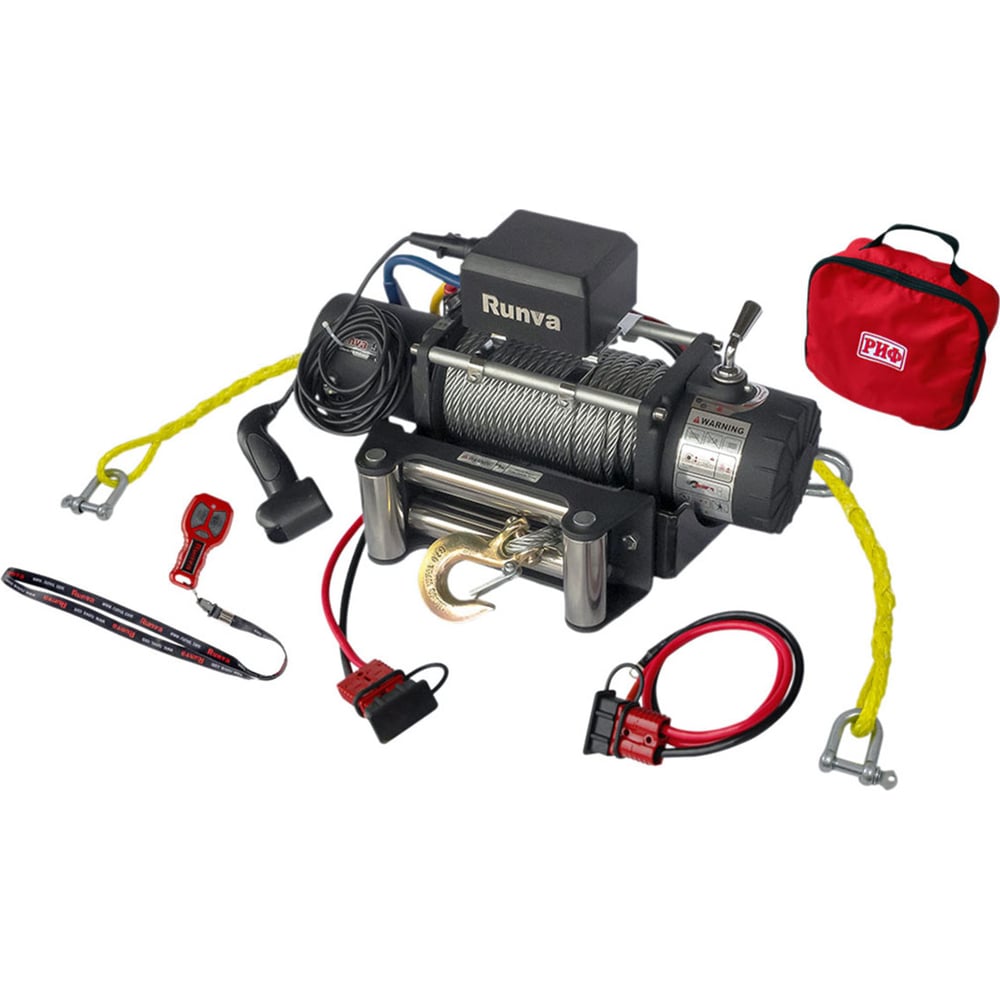 Изображение товара Переносная лебедка РИФ 9500S с автоматическим тормозом и тросом 26 м