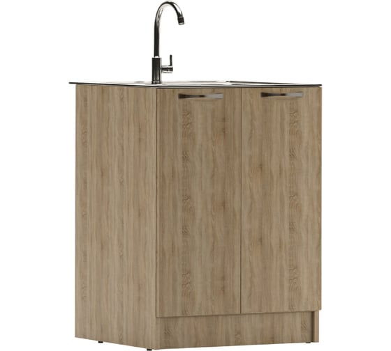 Изображение товара Тумба под нержавеющую мойку Домино Дуб Сонома 60x60 D6060DS