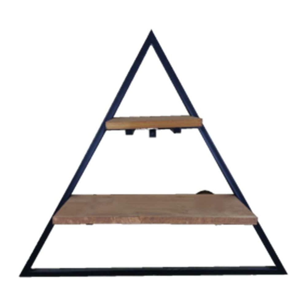 Изображение товара Полка Станкоинструмент и оснастка Лофт № 2-1 настенная металлическая с деревянными элементами