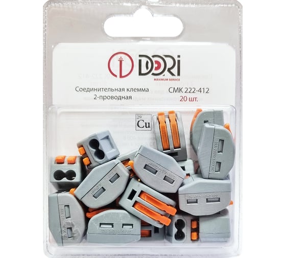 Изображение товара Соединительная 2-проводная клемма DORI СМК 222-412 (20 шт.) 46394