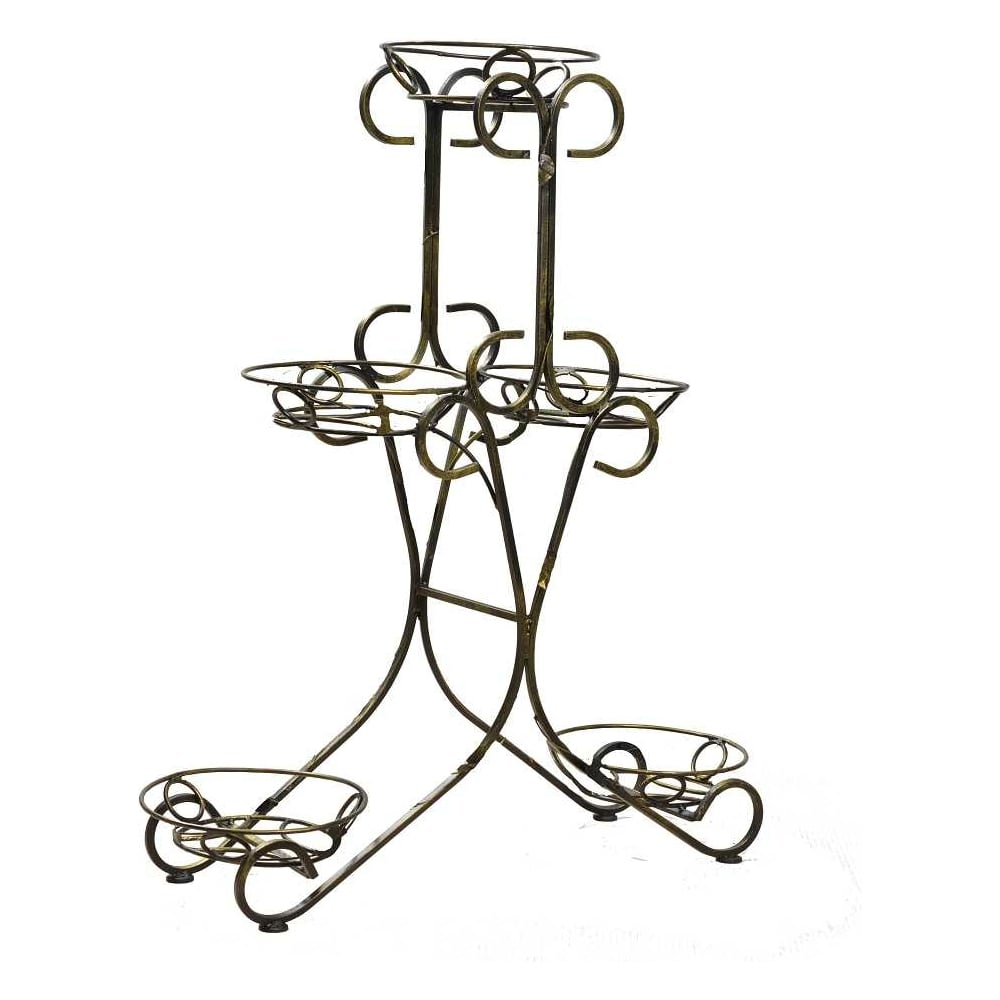 Изображение товара Напольная цветочница из металла с патиной для горшков 5 шт практика стиль