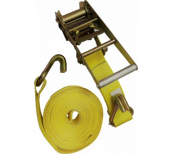 Изображение товара Стяжной ремень с крюками для крепления груза АБСОЛЮТ 5,0/10,0 т, L=2,5м, ширина ленты 75 мм 7930121031955