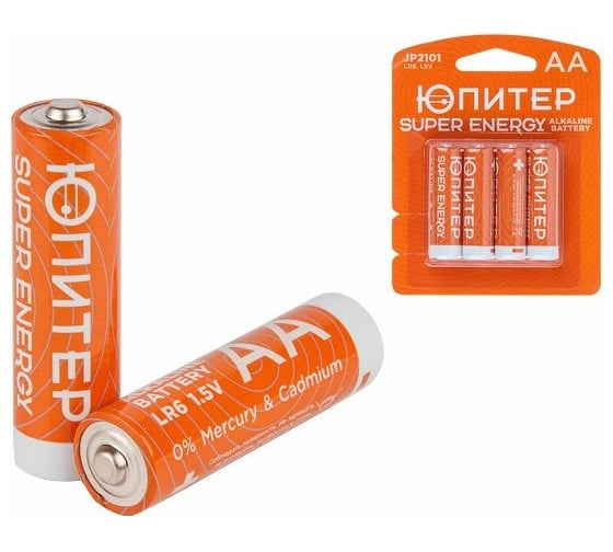 Изображение товара Батарейка ЮПИТЕР АА 1,5 V алкалиновая 4 штуки JP2101