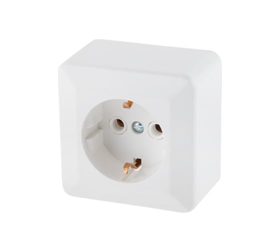 Изображение товара Розетка ЮПИТЕР наружная белая с заземлением Эконом JP7421-06