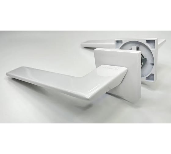 Изображение товара Дверная ручка MORELLI MH-51-S6 W "Plateau" на квадратной розетке 6 мм, белая 9013183