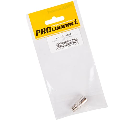 Изображение товара Антенный переходник PROCONNECT гнездо F - штекер TV, RG-6 05-4005-4-7