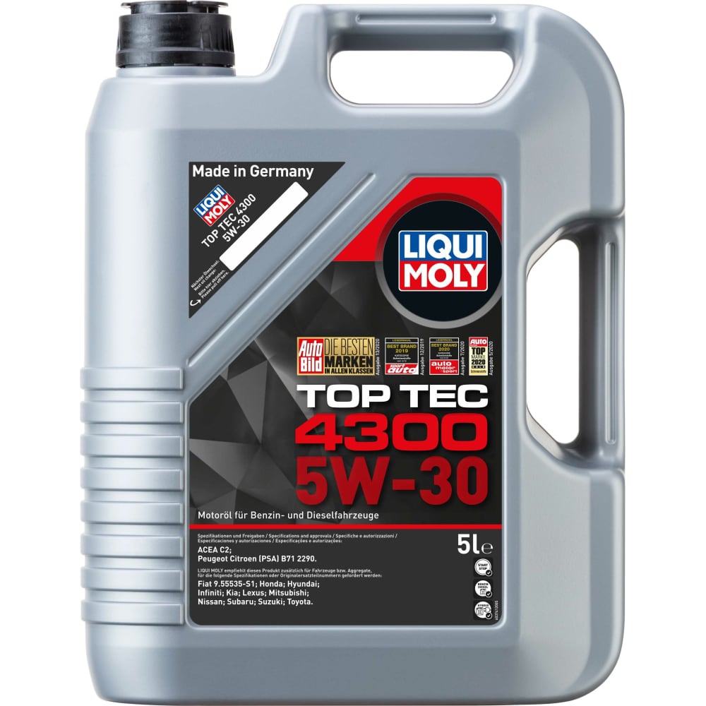 НС-синтетическое моторное масло LIQUI MOLY 5W30 2324 Top Tec 4300 5W-30 C2 - фото 1