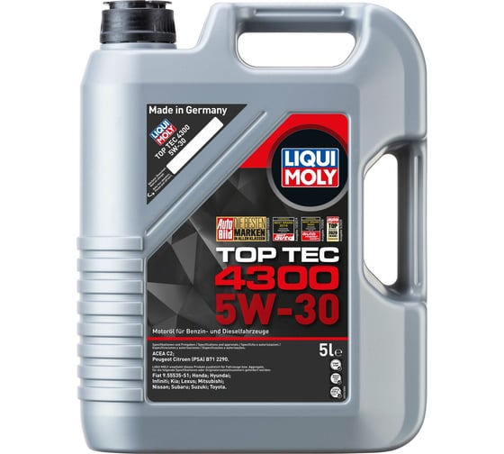 Изображение товара НС-синтетическое моторное масло LIQUI MOLY Top Tec 4300 5W-30 C2 5л 2324