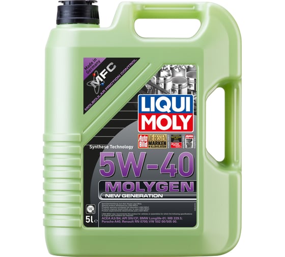 Изображение товара НС-синтетическое моторное масло LIQUI MOLY Molygen New Generation 5W-40 5л 8536