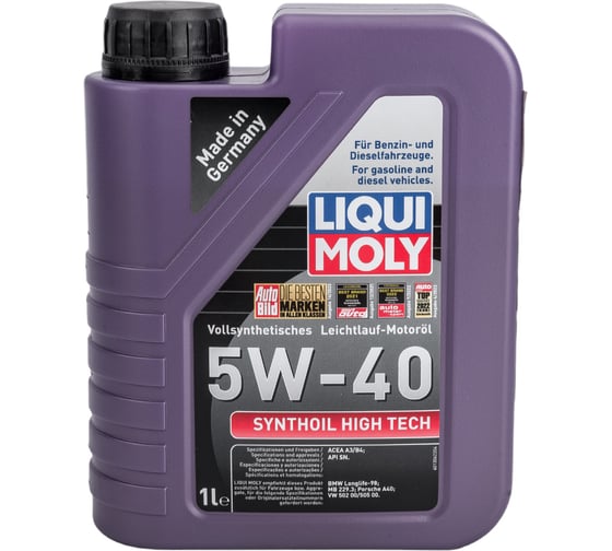 Изображение товара Синтетическое моторное масло LIQUI MOLY Synthoil High Tech 5W-40 SN A3/B4 1л 1855