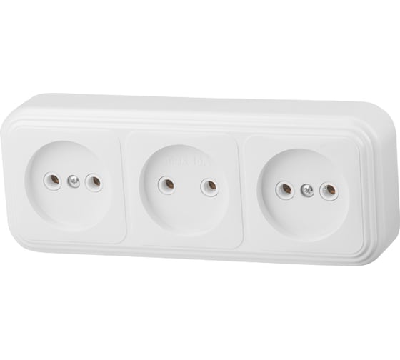 Изображение товара Розетка ЮПИТЕР тройная наружная Стандарт белая JP7410-09