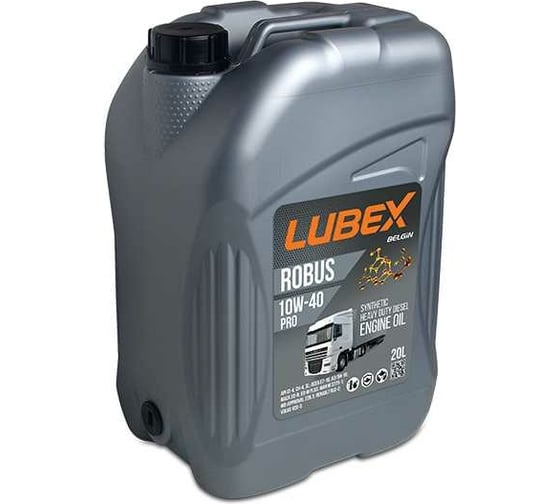 Изображение товара Синтетическое моторное масло Lubex ROBUS PRO 10W-40 CH-4/CI-4/SL A3/B4/E7 20л L019-0772-0020