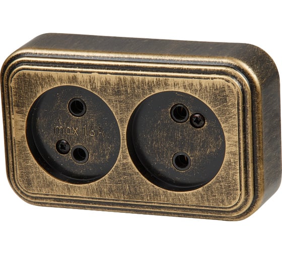 Изображение товара Розетка ЮПИТЕР двойная наружная Стандарт бронзовая JP7413-06