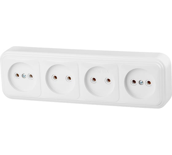 Изображение товара Розетка ЮПИТЕР четверная наружная Стандарт белая JP7410-11