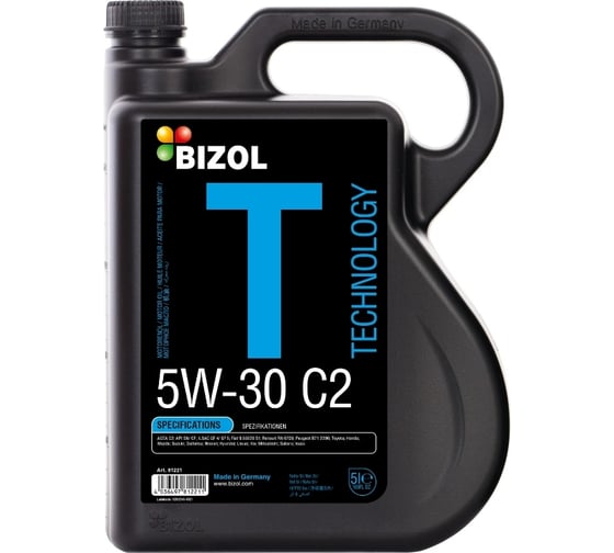 Изображение товара НС-синтетическое моторное масло Bizol Technology 5W-30, C2, 5л 81221