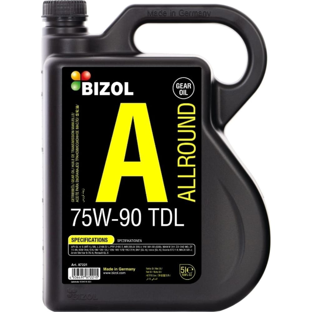 Синтетическое трансмиссионное масло Bizol 83010 bizol нс синт мот масло allround 10w 40 sn a3 b4 ma2 1л
