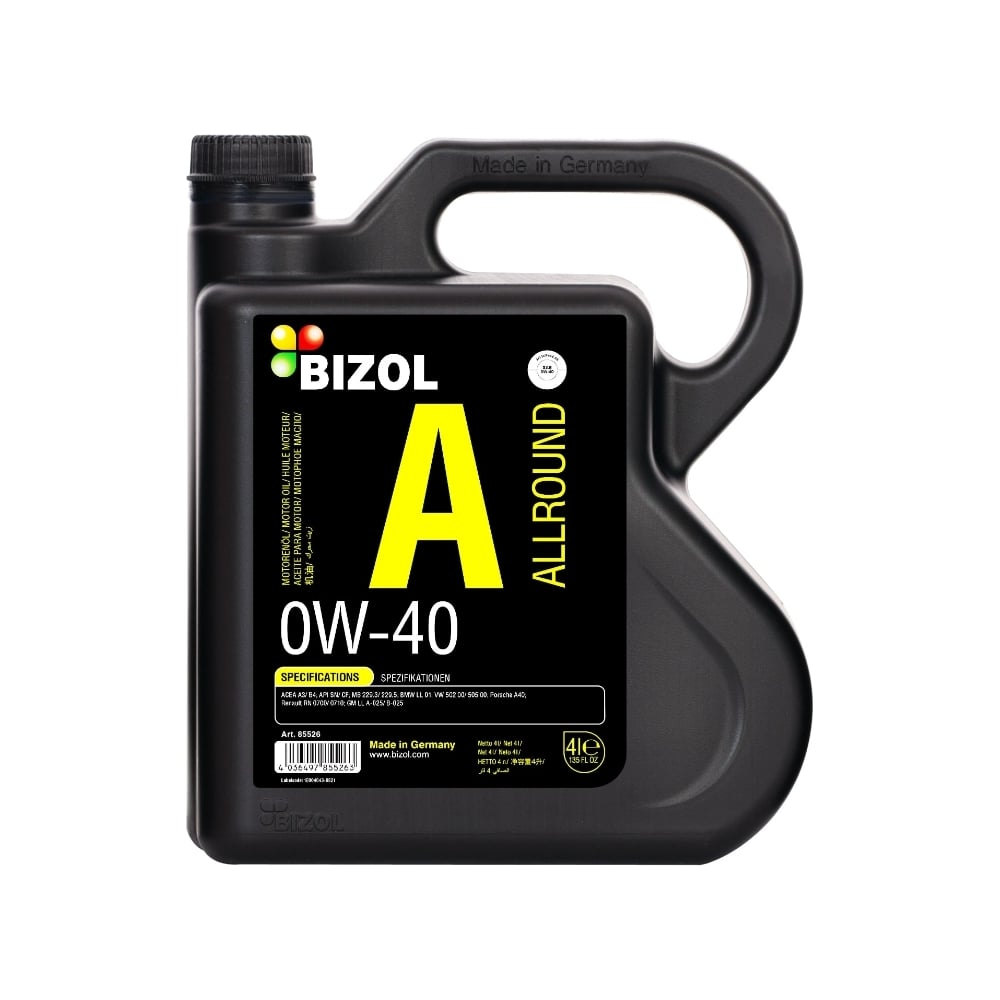 Синтетическое моторное масло Bizol 85222 bizol нс синт мот масло allround 5w 40 sn a3 b4 20л