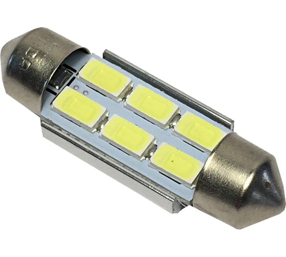Изображение товара Светодиод Nord-Yada 12V T11x36-S8.5 (6SMD size 5730) (CANBUS c рад-ром) C5W 1.92W 72lm белый 2 шт. 904603