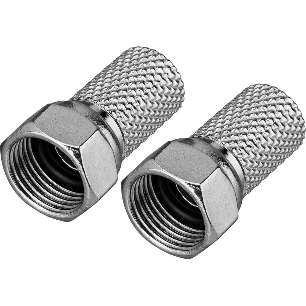 Изображение товара Антенный разъем на кабель REXANT штекер F, SAT, с резиновым уплотнителем, 2 шт. 06-0005-A2