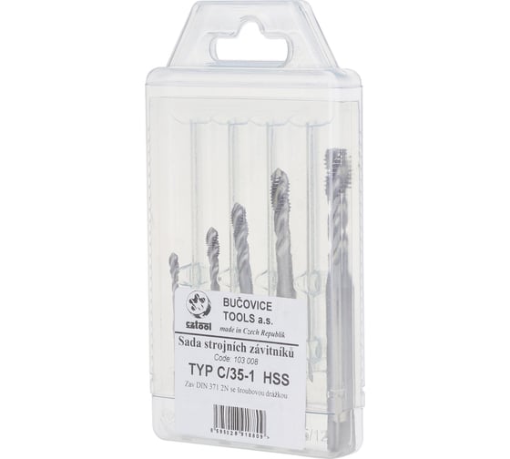 Изображение товара Набор машинных метчиков Bucovice Tools М3-М8 мм HSS 103008