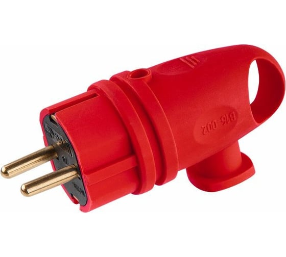 Изображение товара Электрическая вилка ЮПИТЕР угловая с заземлением 16 А 250 В красная JP7602-06