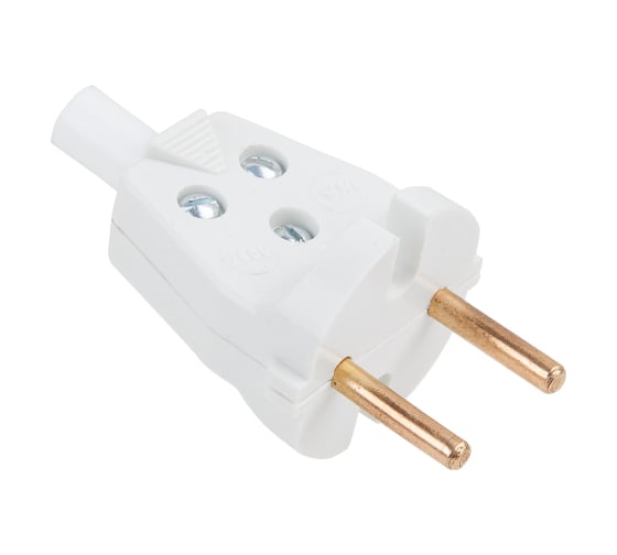 Изображение товара Электрическая вилка ЮПИТЕР прямая 6 А 250 В белая JP7604-01