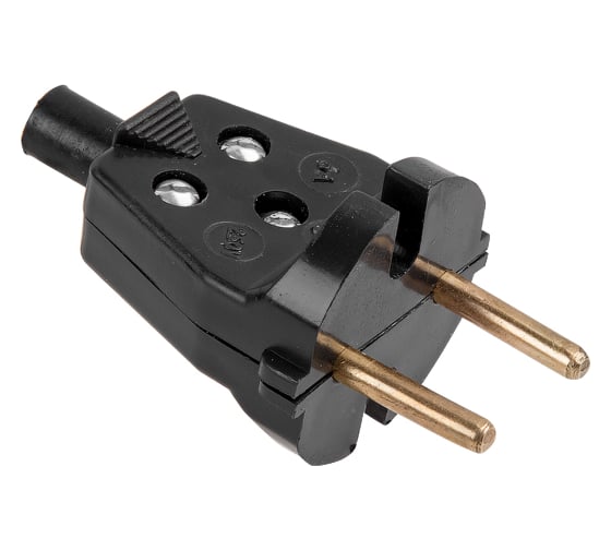 Изображение товара Электрическая вилка ЮПИТЕР прямая 6 А 250 В черная JP7604-02