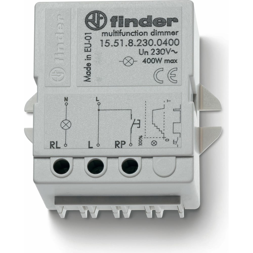 Изображение товара Электронное импульсное реле с диммером Finder, 230в Ac - 60гц; 400вт; установка на панель или монтаж в коробке, 155182300460