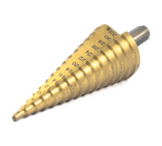 Изображение товара Сверло ступенчатое 4-32,0 Р6М5 с износостойким покрытием ц/хв Beltools ri.166.36